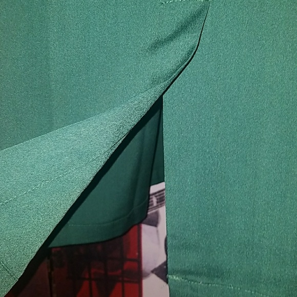 Tatyana Sierra Green 1950’s Pinup Pencil Dress w Peek-a-Boo Embroidery Neckline - Picture 8 of 8